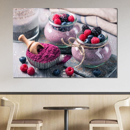 Chia Seeds & Acai Pudding Canvas Wall Art