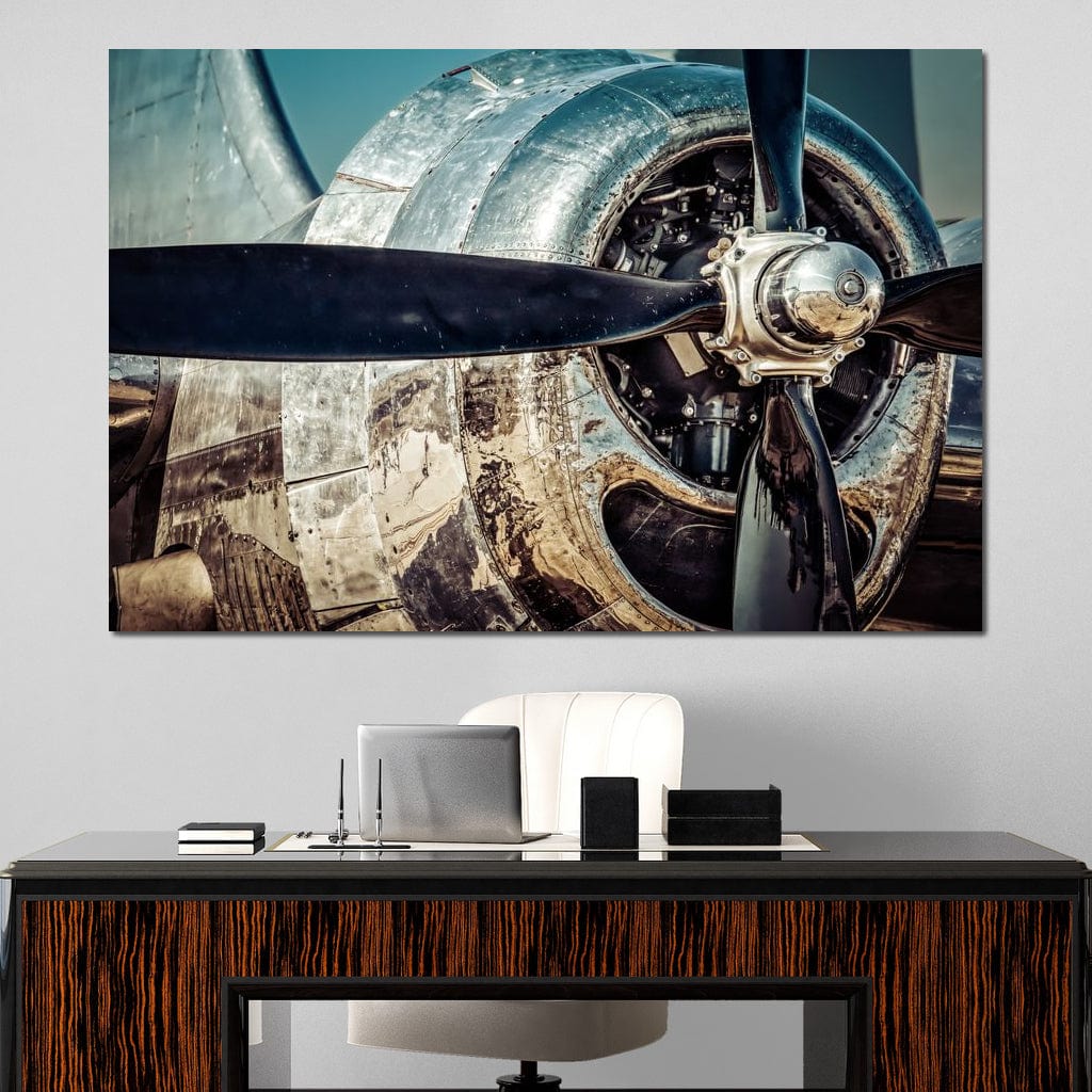 WWII Airplane Propeller Canvas Wall Art