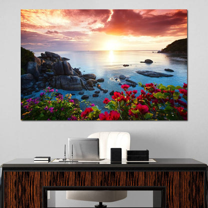 Tranquil Beach Resort Canvas Wall Art