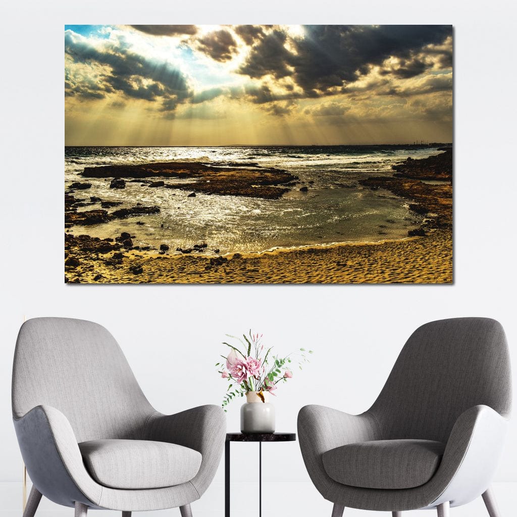 Sunrays Beach Canvas Wall Art
