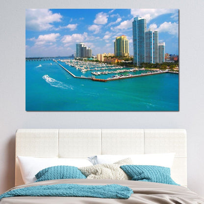 Miami Beach Skyline Canvas Wall Art