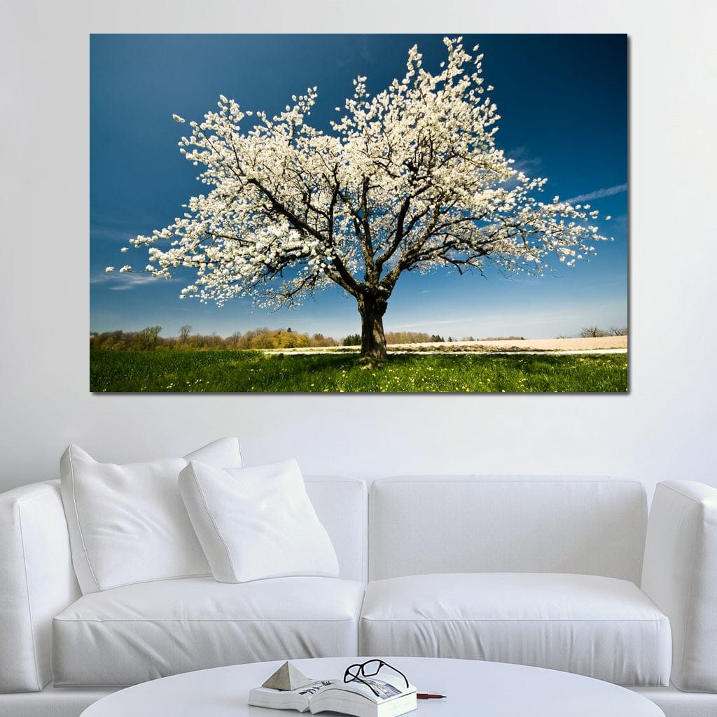 White Tree Canvas Wall Art