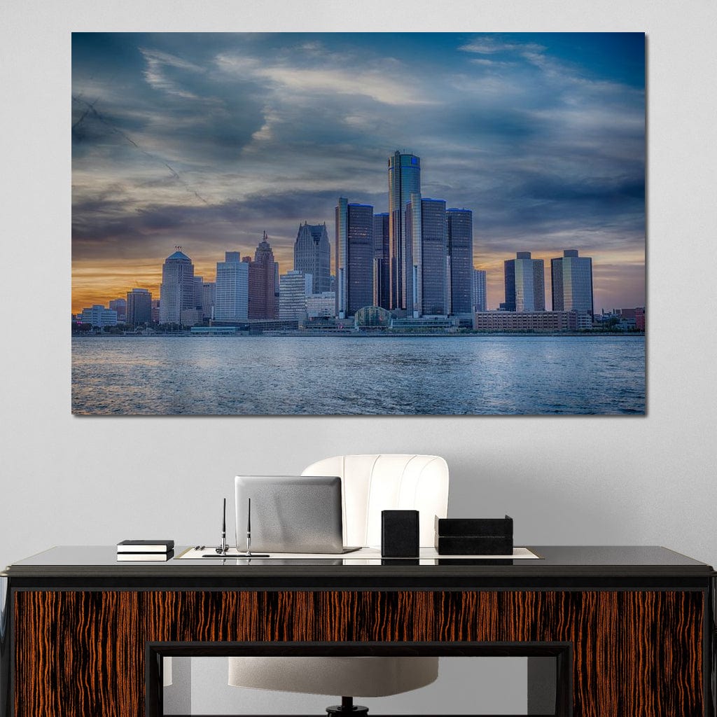 Detroit Skyline Canvas Wall Art