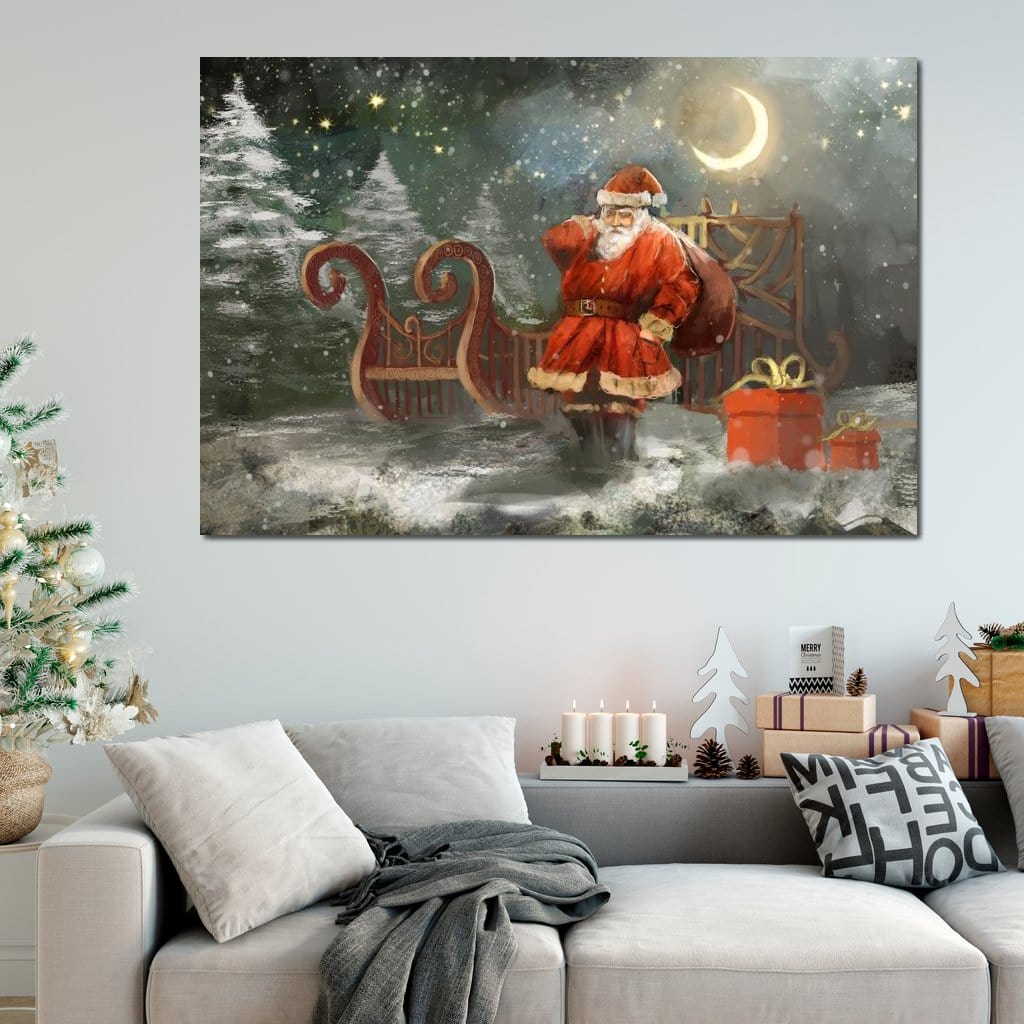 Christmas Night Canvas Wall Art