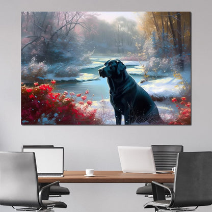 Winter Labrador Canvas Wall Art