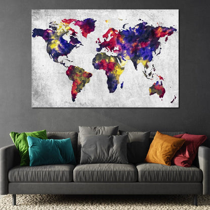 World Map 1 - Mateo Canvas Wall Art