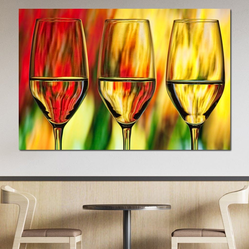 Multicolor Wine Glass Canvas Wall Art