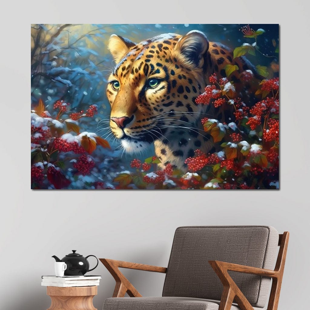 Winter Jaguar Canvas Wall Art