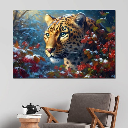 Winter Jaguar Canvas Wall Art