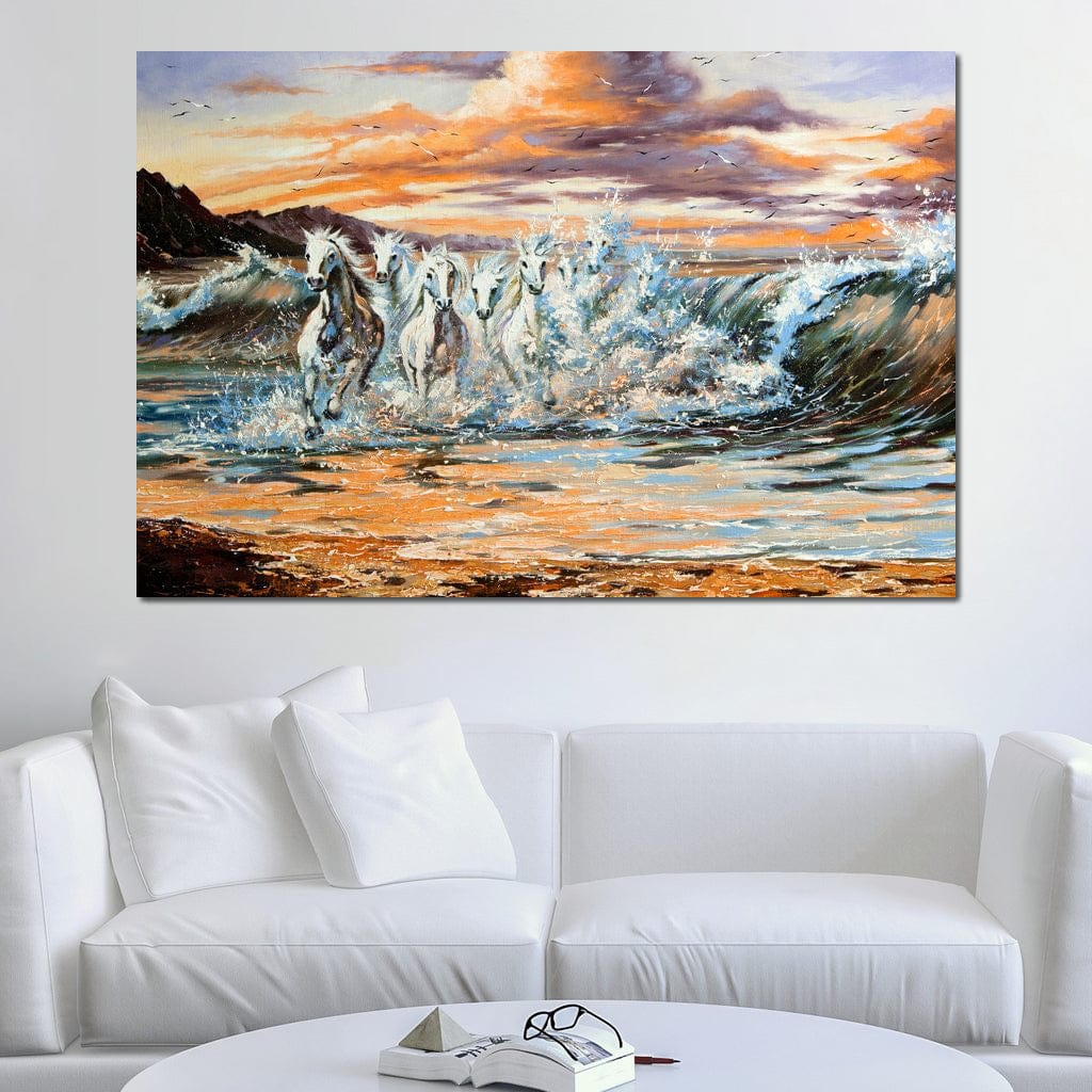 Horses Splash Canvas Wall Art