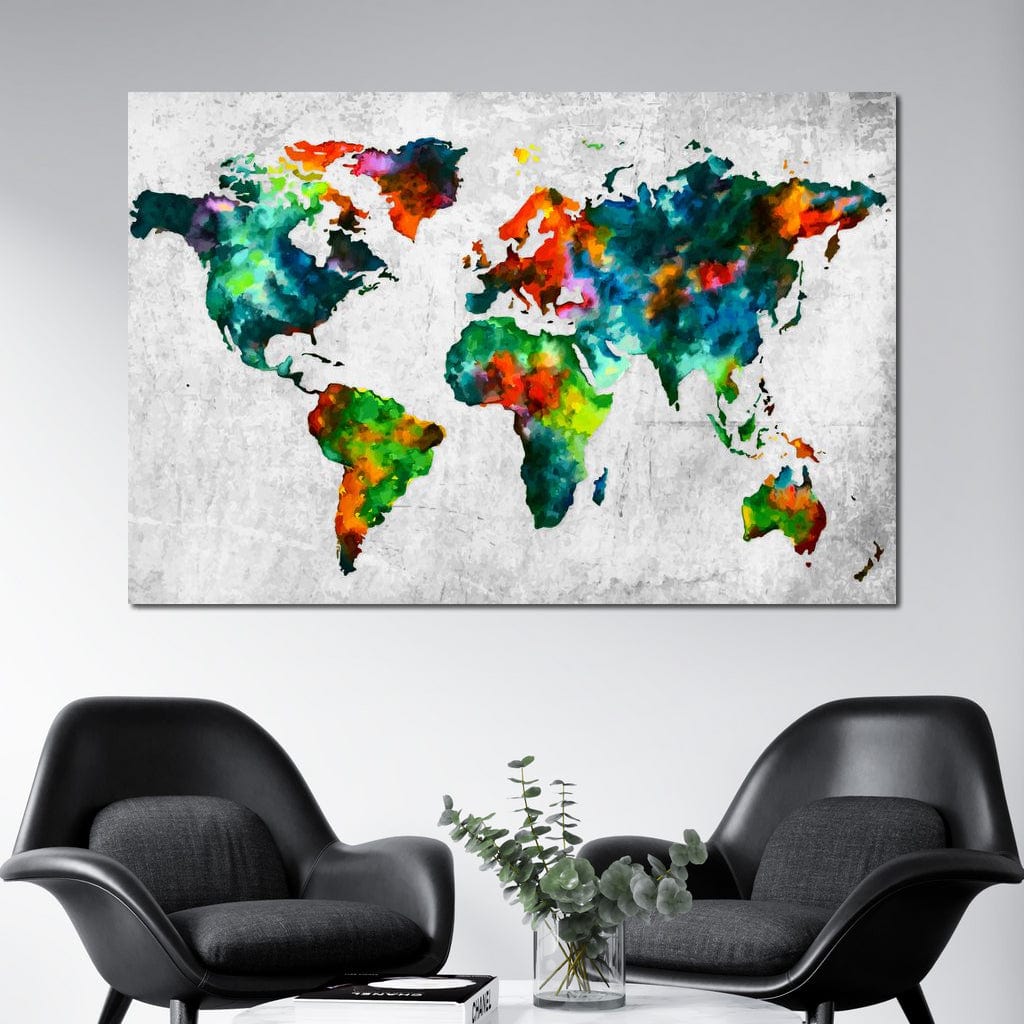 World Map - Mateo Canvas Wall Art