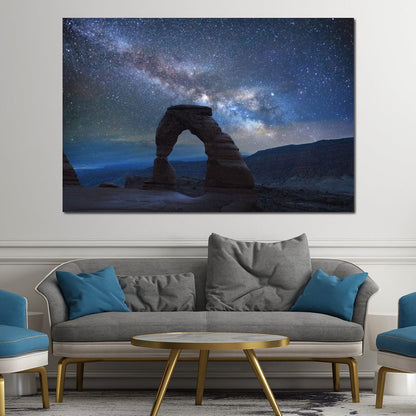 Arch Under the Milky Way Canvas Wall Art