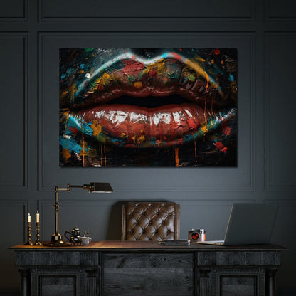 Sensual Women Lips Graffiti Canvas Wall Art