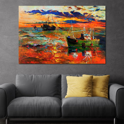 Fishing Boats Canvas Wall Art