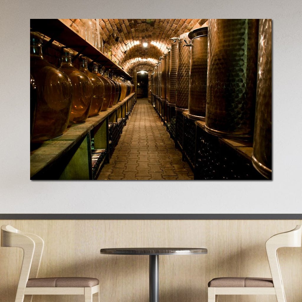 Wine Cellar Corridor Canvas Wall Art