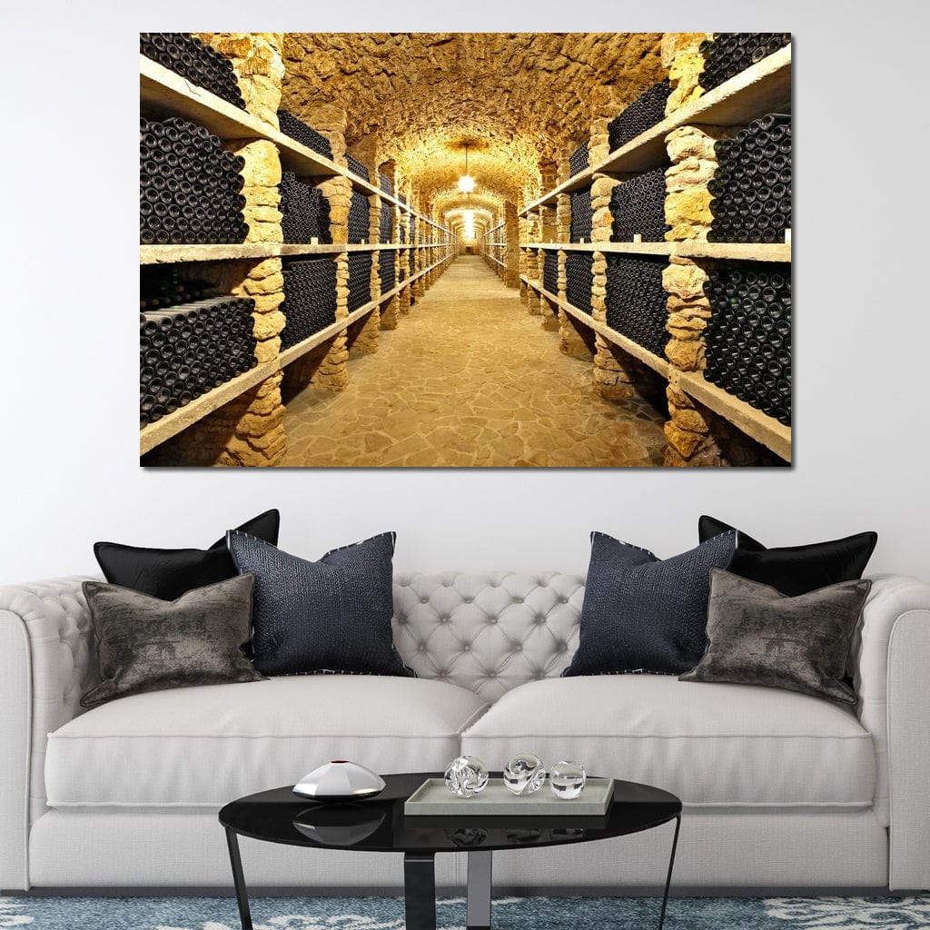 Wall of Wine Bottles Canvas Wall Art