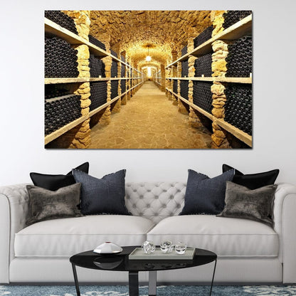 Wall of Wine Bottles Canvas Wall Art
