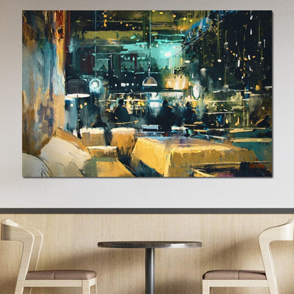 Cozy Restaurant Canvas Wall Art