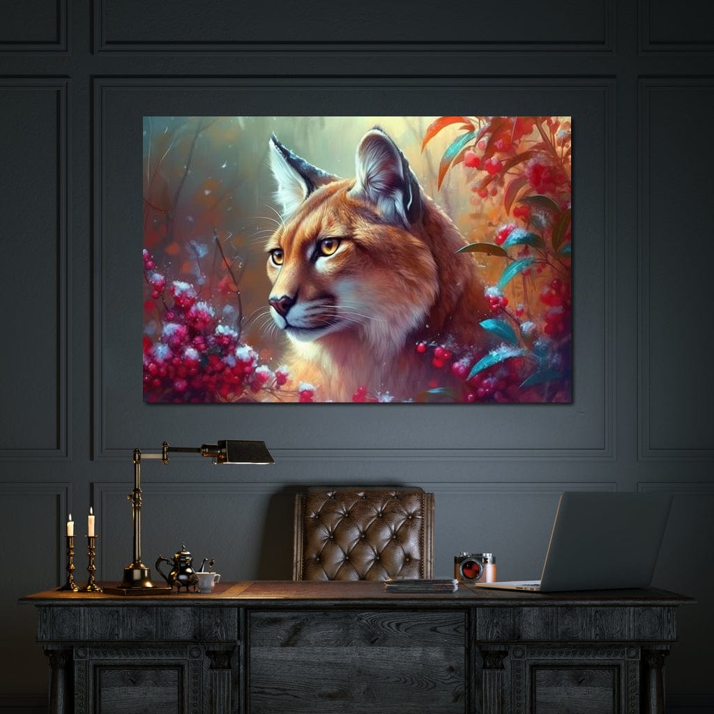 Winter Puma Canvas Wall Art