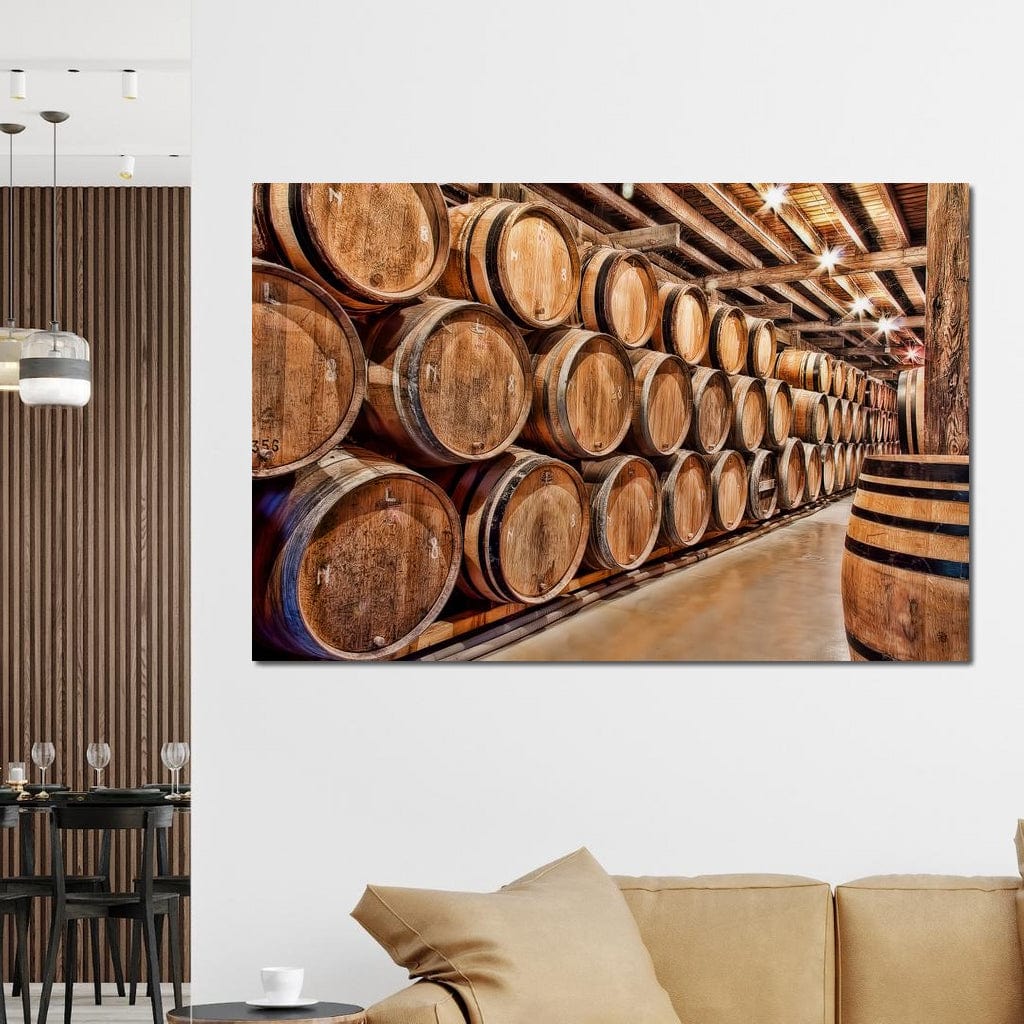 Oak Barrels Canvas Wall Art