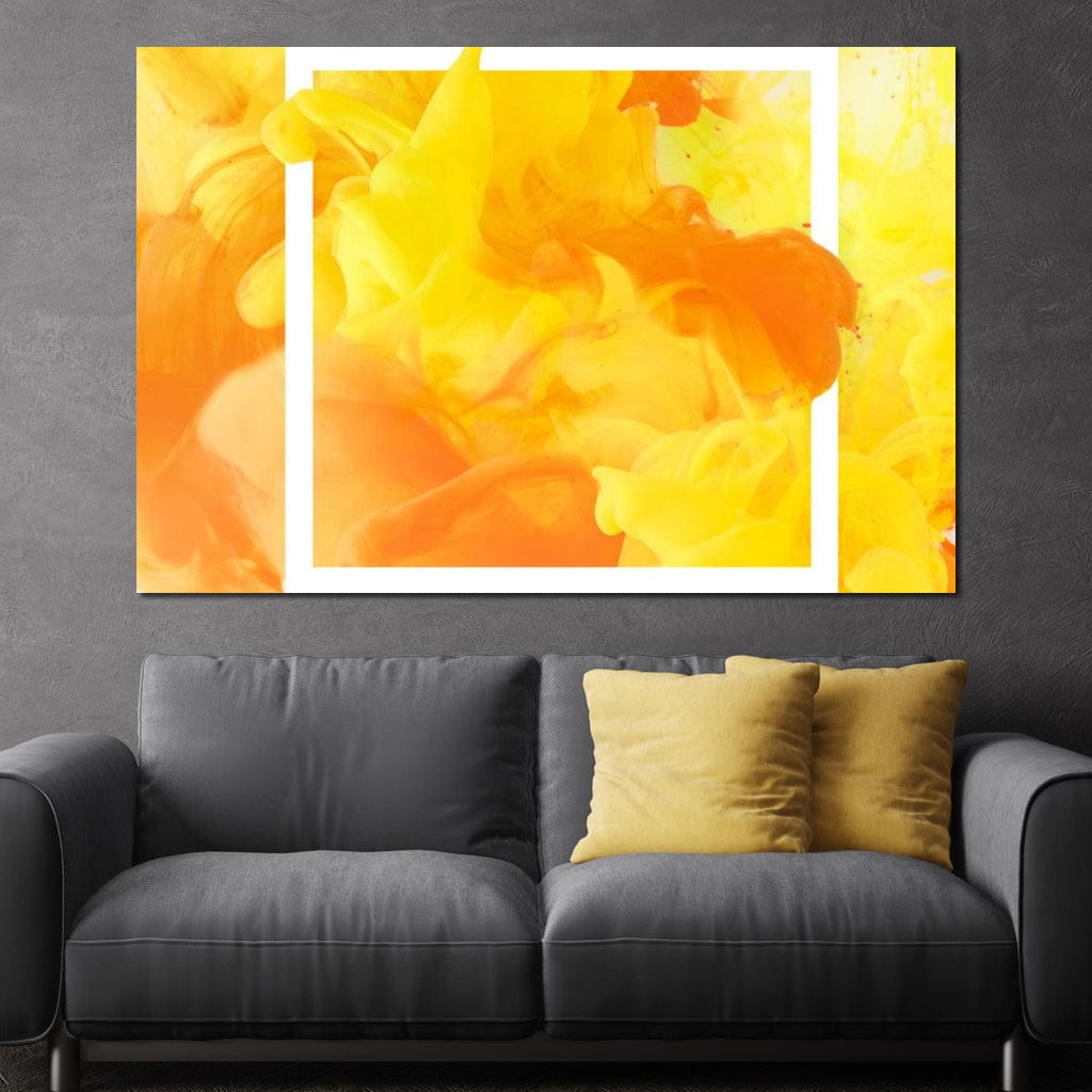 Yellow & Orange Smoke Canvas Wall Art