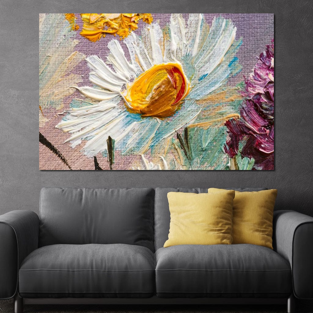 White Daisy Canvas Wall Art