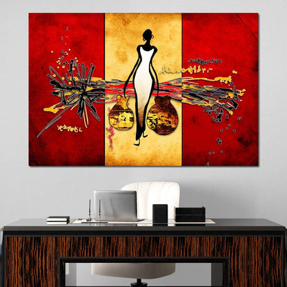 African Silhouette Canvas Wall Art