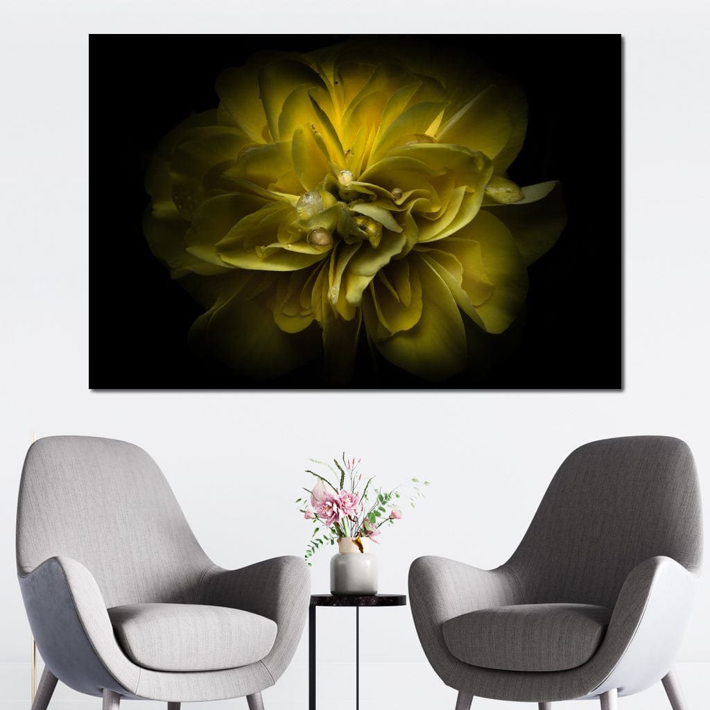 Yellow Backyard Flowers Canvas Wall Art