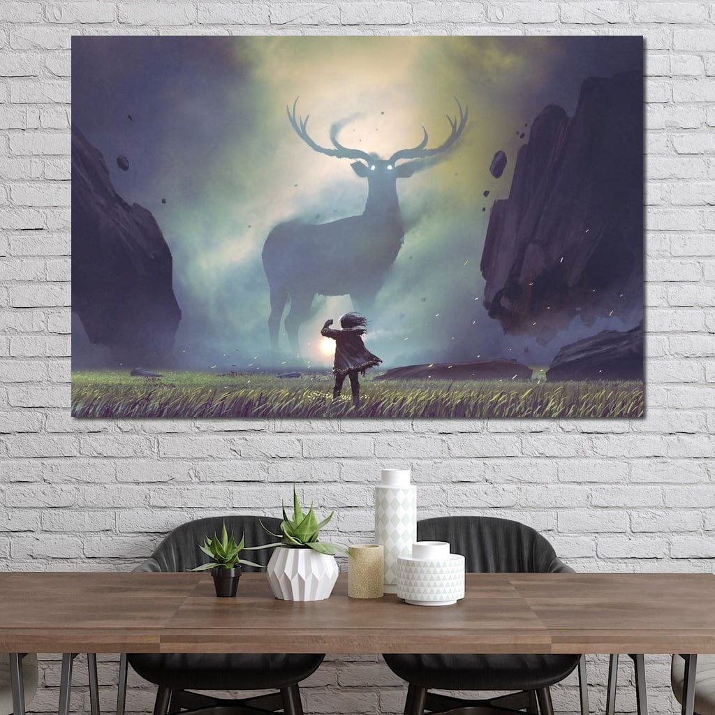 Spiritual Deer Canvas Wall Art