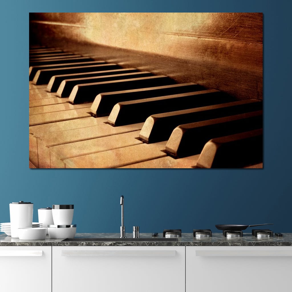 Vintage Piano Keys Canvas Wall Art