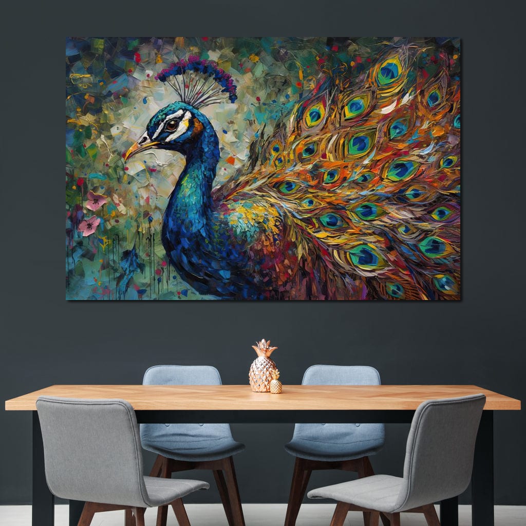 Celestial Peacock Canvas Wall Art
