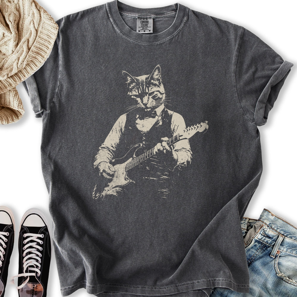 Cat Jammer Guitarist Relaxed Tee