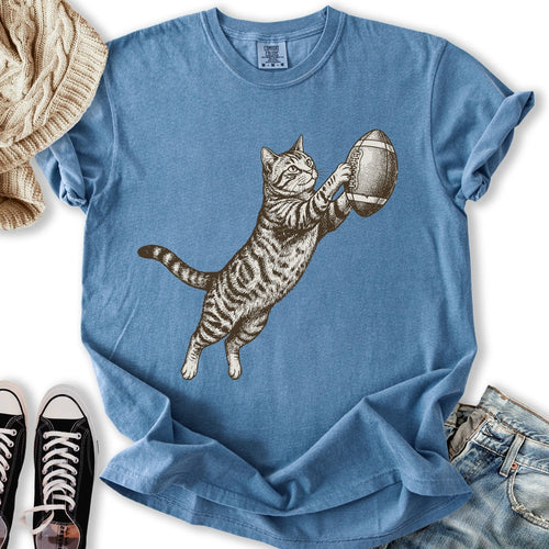 Football Tabby Cat Relaxed Tee