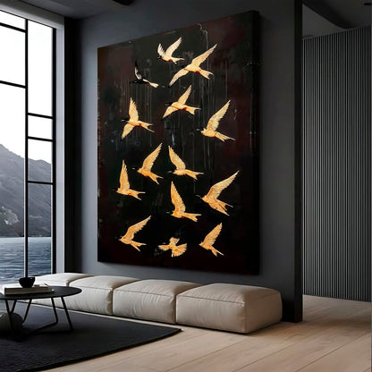 Abstract Flying Swallow Wall Art