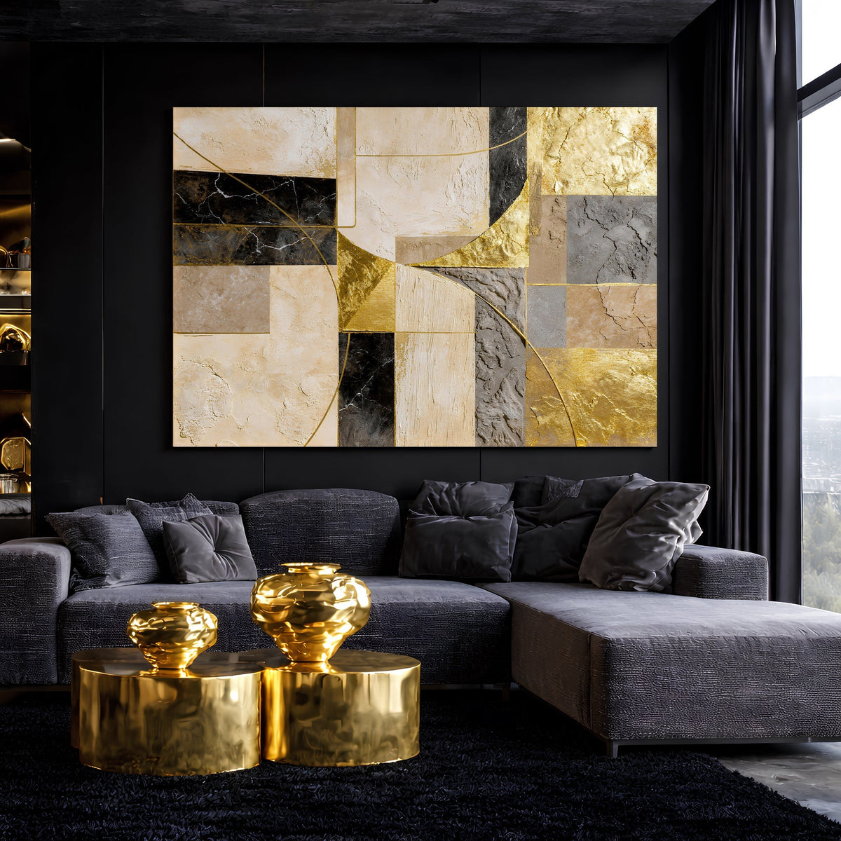 Golden Arc Symphony Wall Art