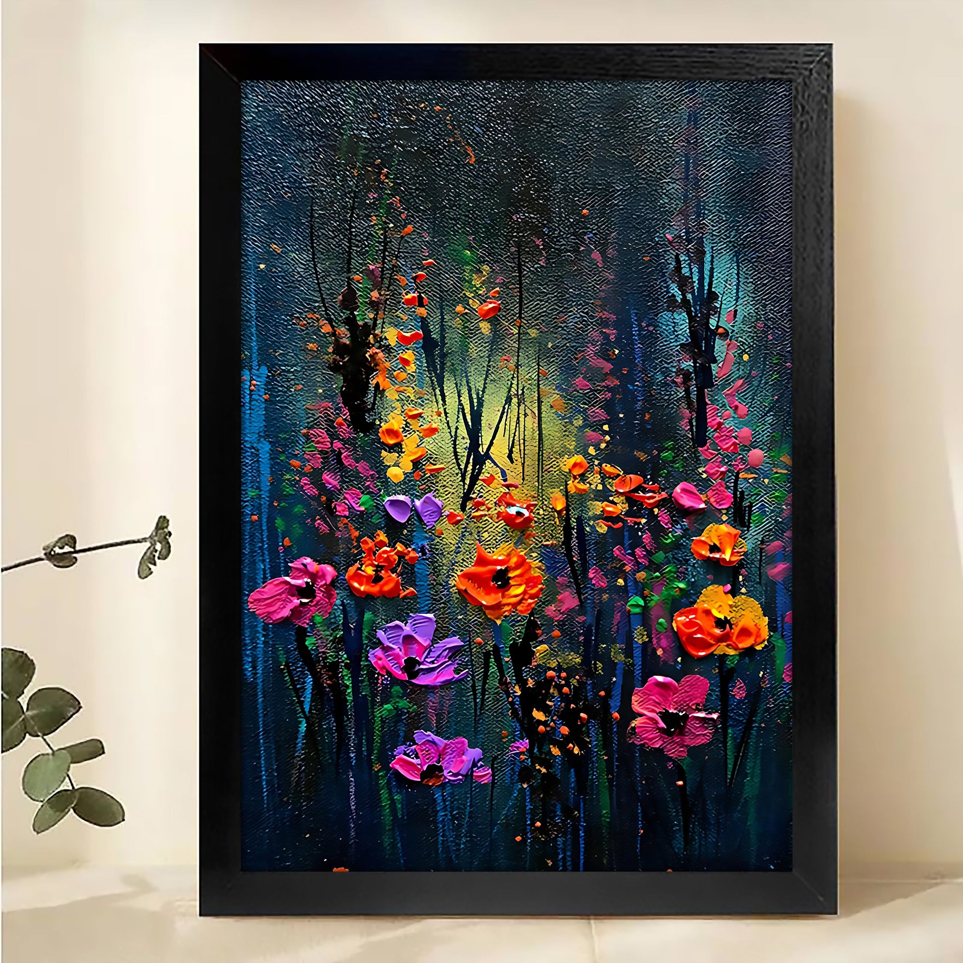 W290 Natural Wood Canvas – Abstract Art | Perfect for Living Room & Office