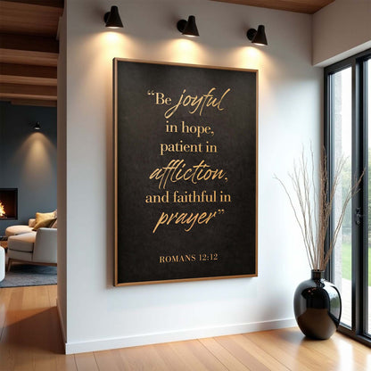 Be Joyful In Hope - Romans 12:12 Faith Sign