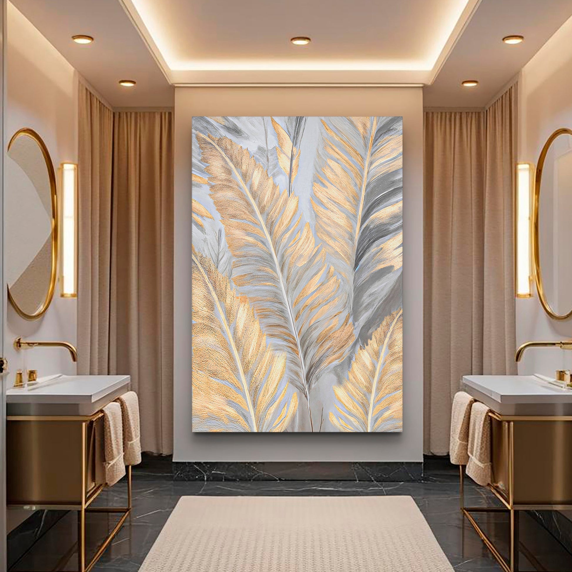 Gold and Silver Leaf Wall Art