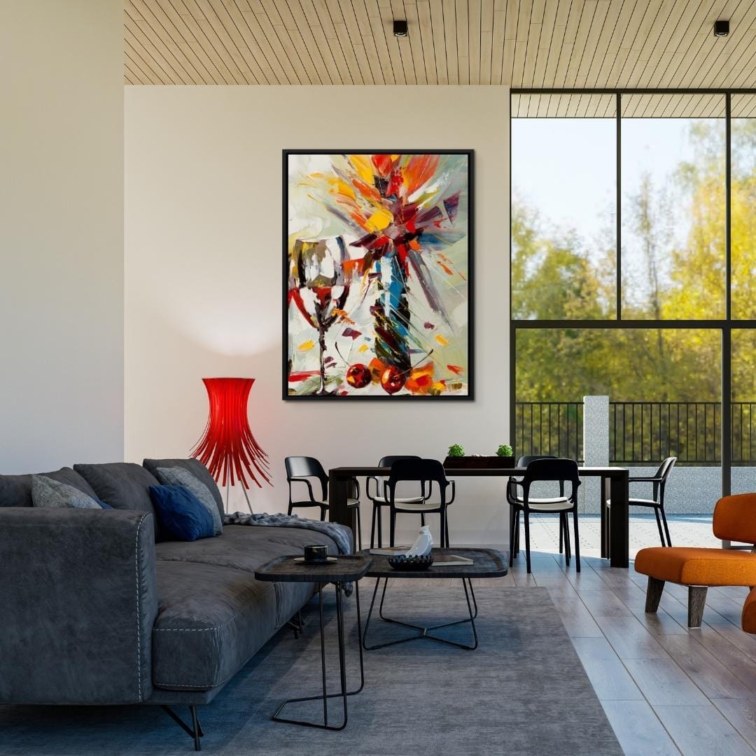 Wine & Flowers Canvas Wall Art