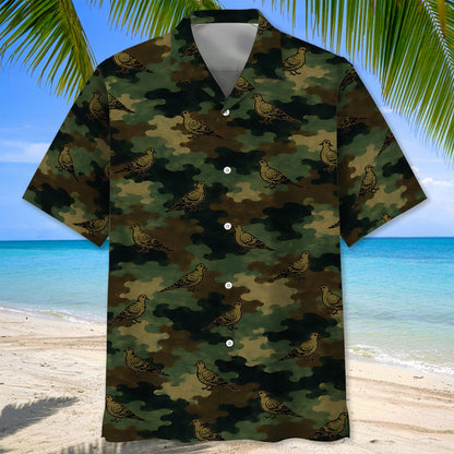 Mourning Dove Camouflage Millitary Hawaiian Shirt