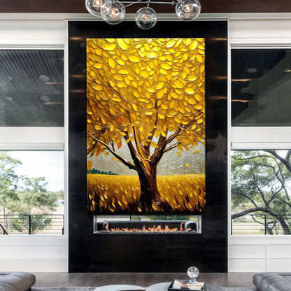 Golden Tree Breeze Wall Art