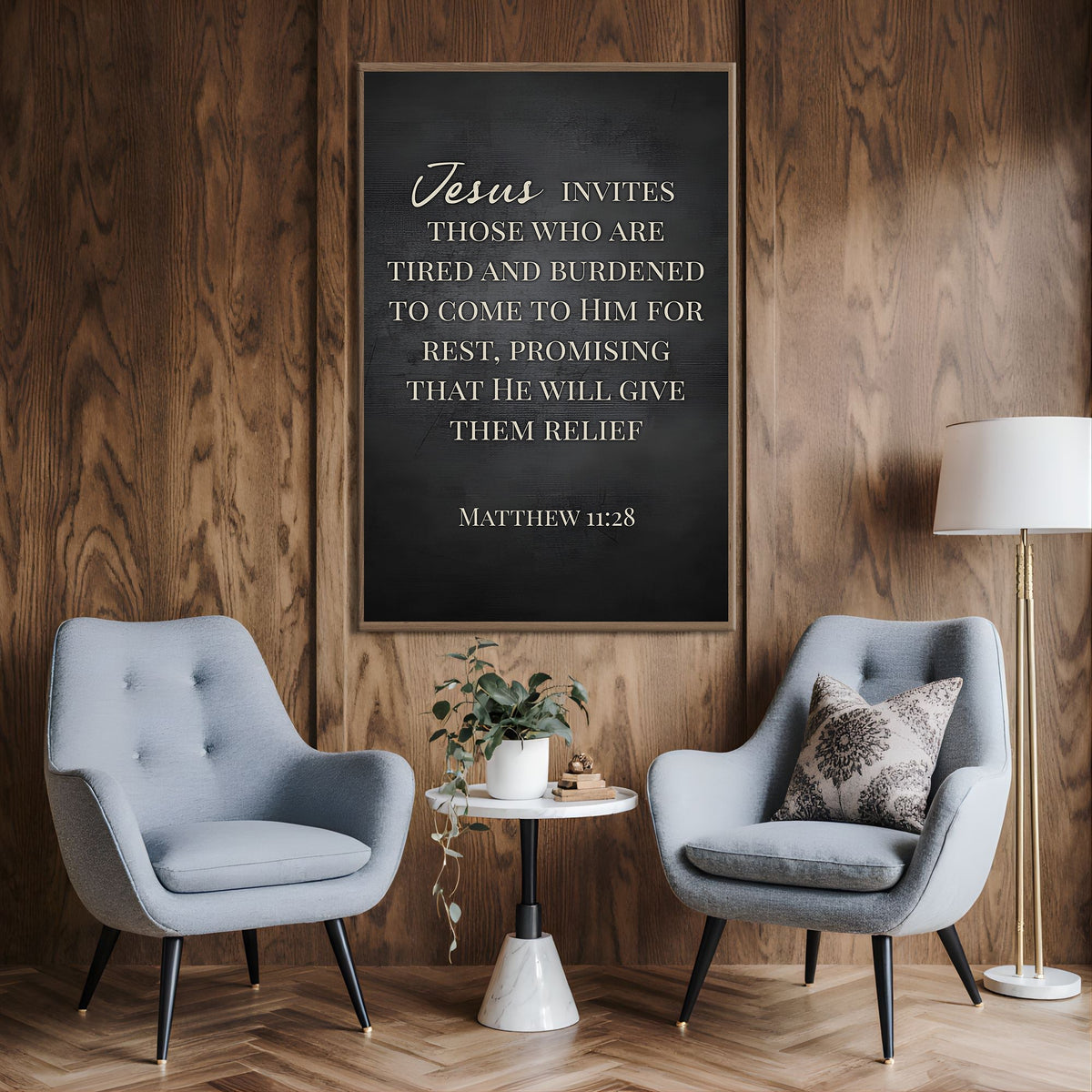 Jesus Invites - Matthew 11:28 Faith Sign
