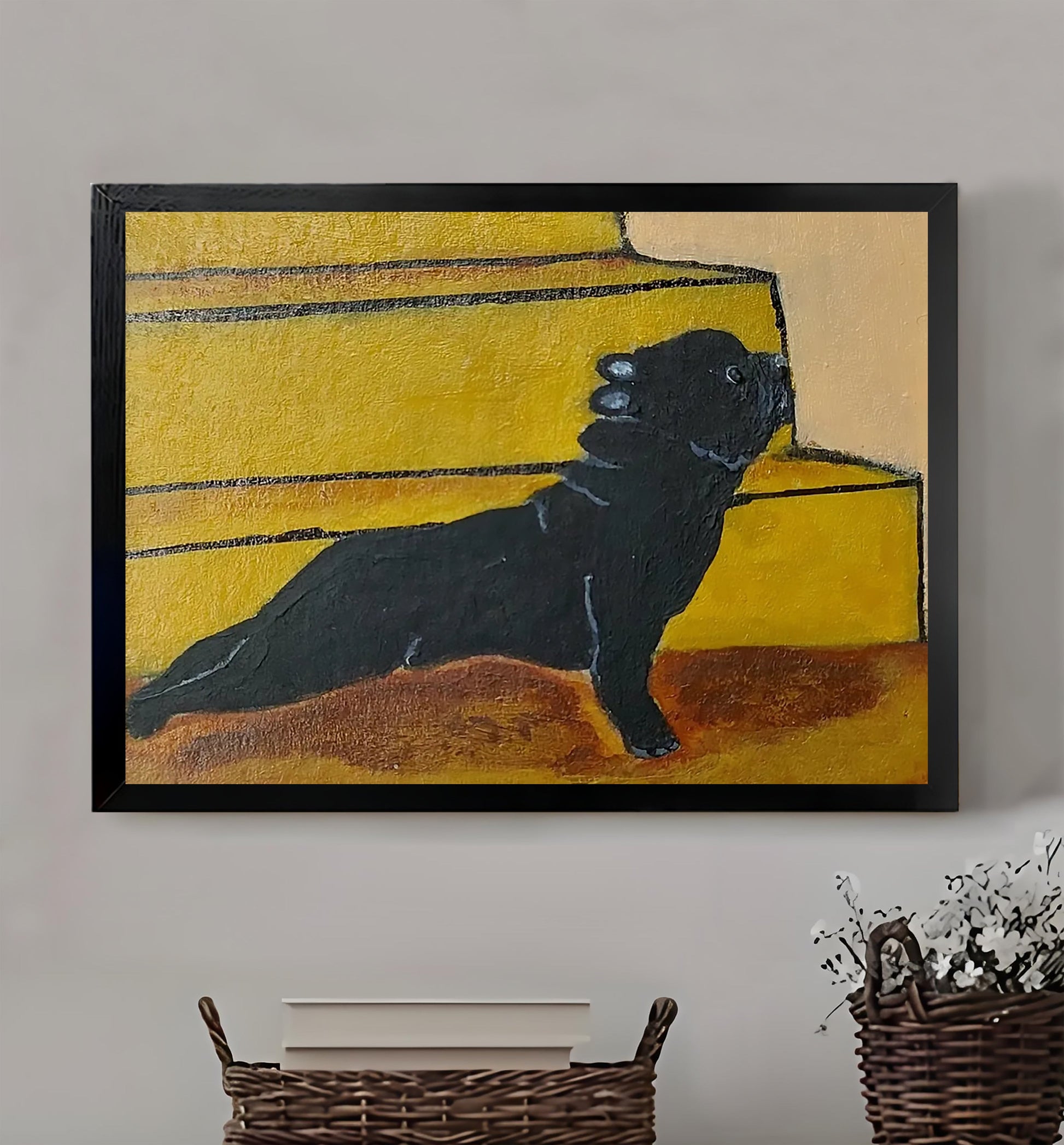 W343 Natural Wood Canvas – Abstract Art | Perfect for Living Room & Office