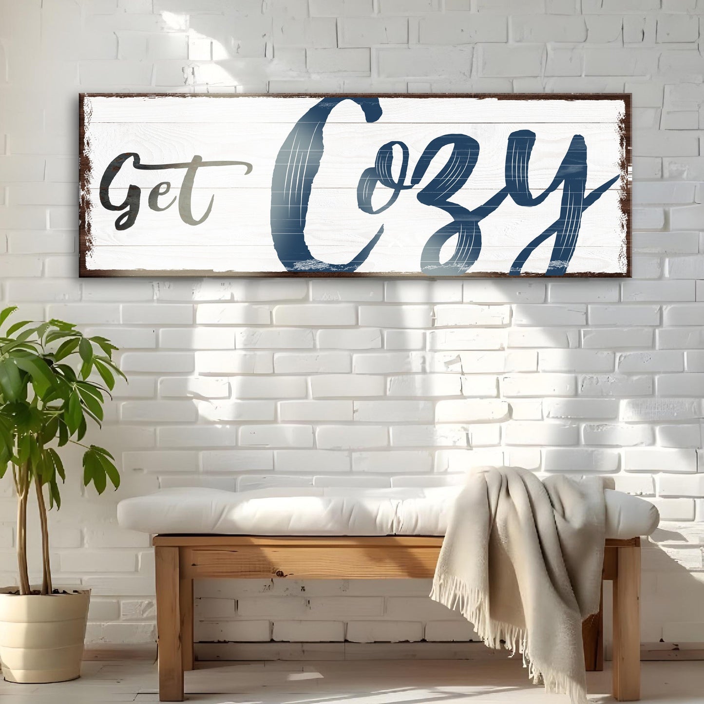 Get Cozy Sign - canvas