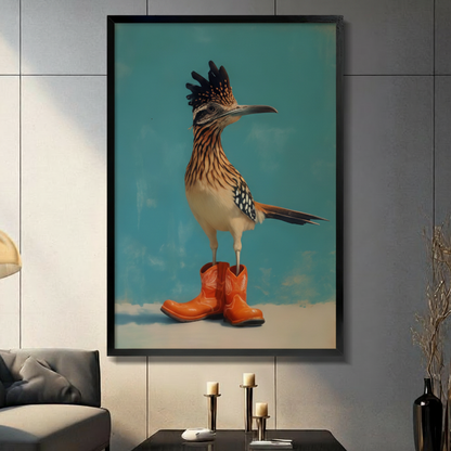 Roadrunner in Cowboy Boots Canvas Wall Art
