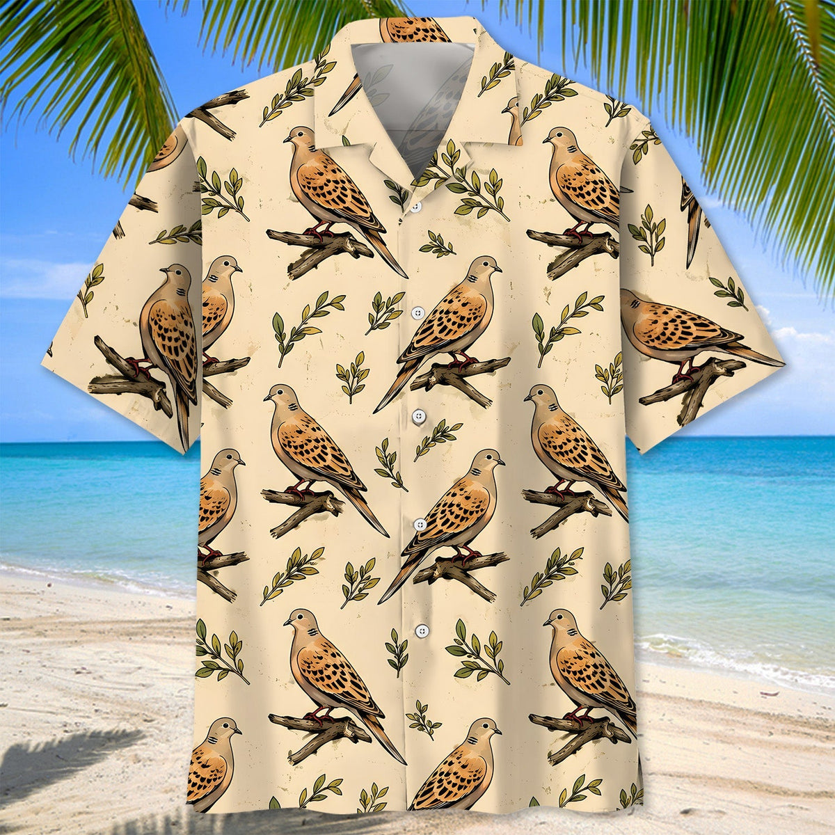 Vintage Wild Dove Pattern Hawaiian Shirt