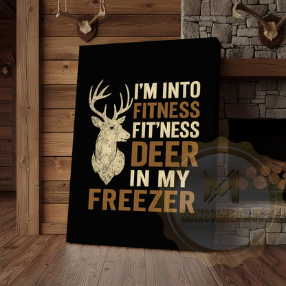 Rustic Hunting Humor Canvas - Fitness Deer Joke Wall Decor