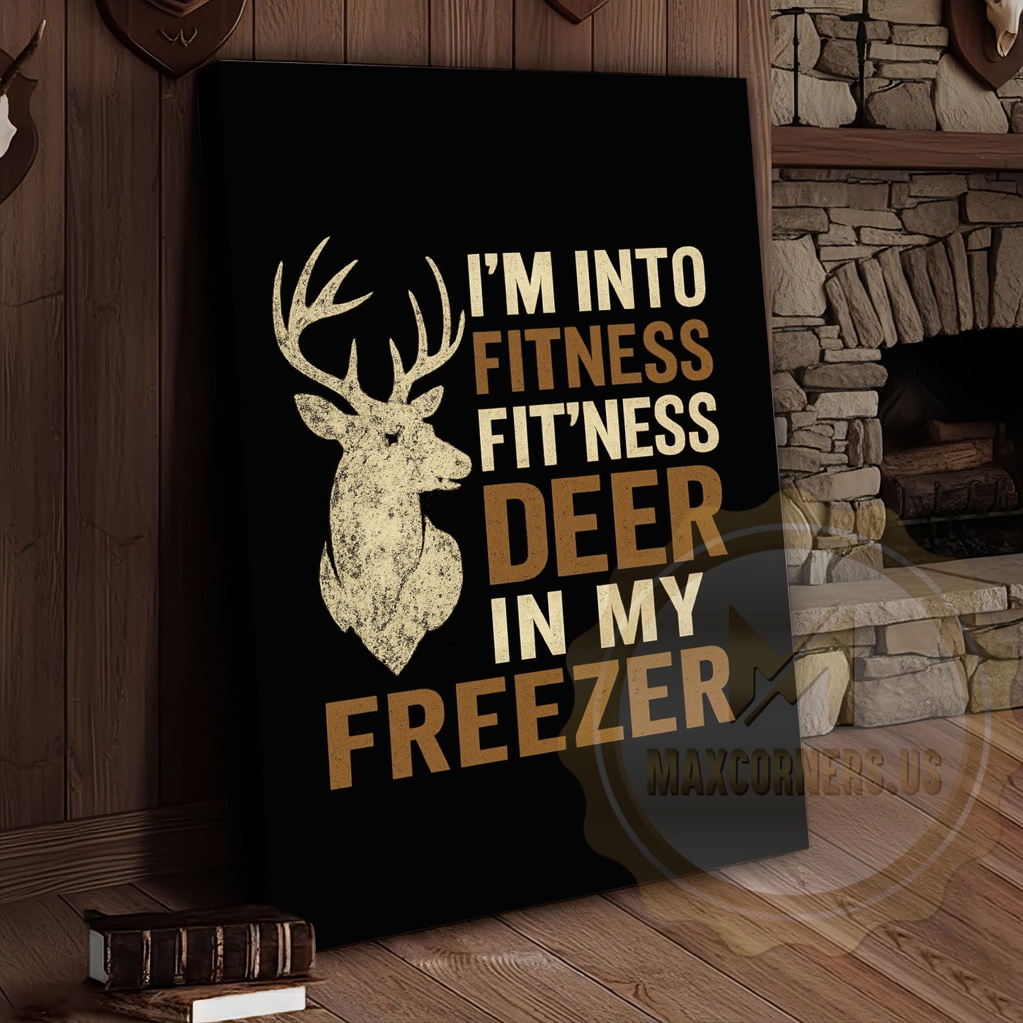 Rustic Hunting Humor Canvas - Fitness Deer Joke Wall Decor
