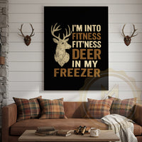 Rustic Hunting Humor Canvas - Fitness Deer Joke Wall Decor