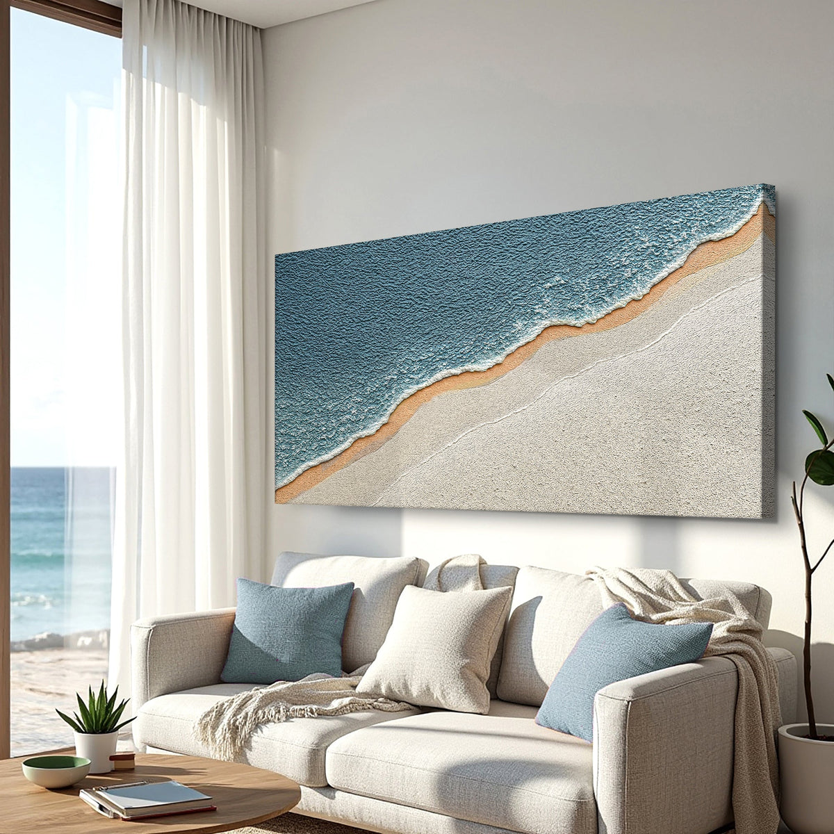 Shoreline Serenity Abstract Wall Art